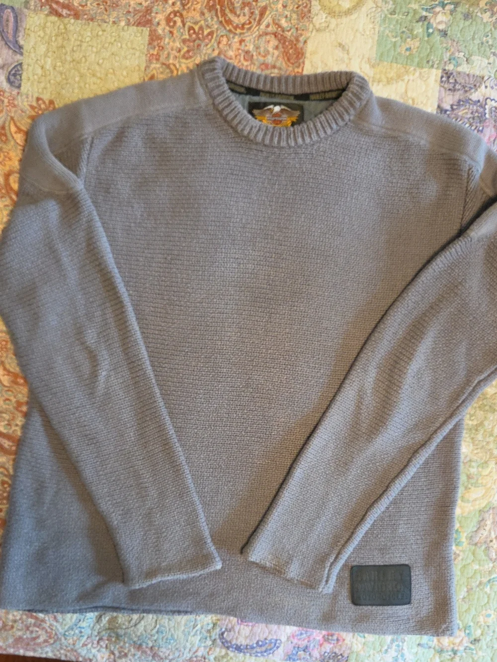 Harley-Davidson Light Gray Knit Crewneck Sweater